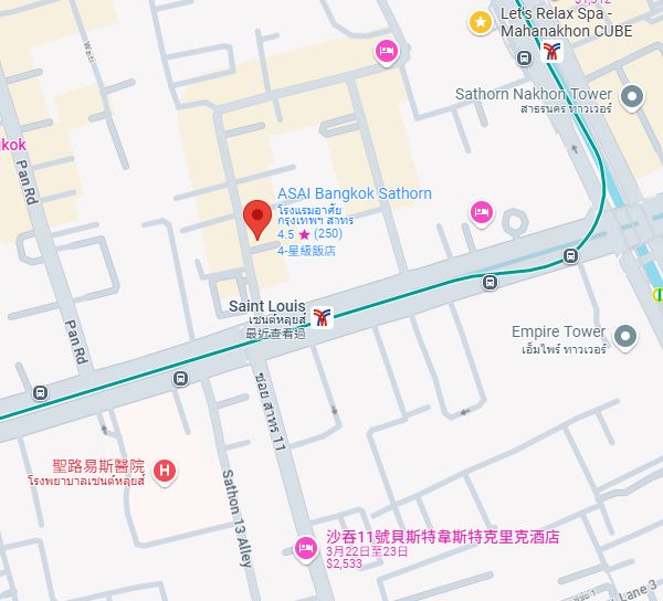 【曼谷】泰國曼谷飯店推薦，Saint Louis站旁的ASAI Bangkok Sathorn，另一家是機場捷運起點站Phaya Thai旁的Eastin Grand Hotel Phayathai